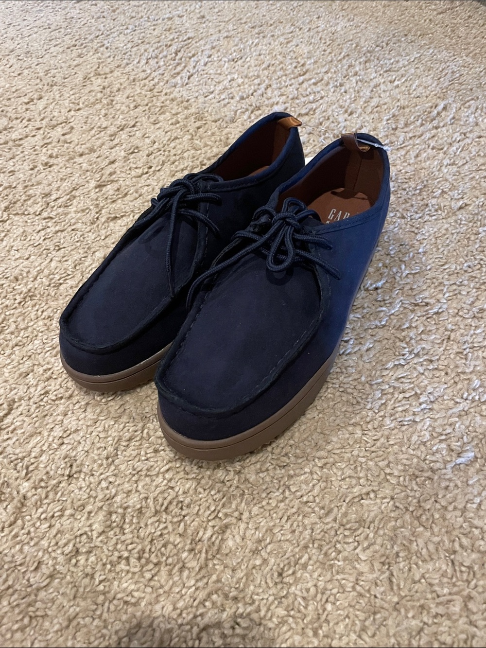 Boys Gap navy tie shoes - size 4